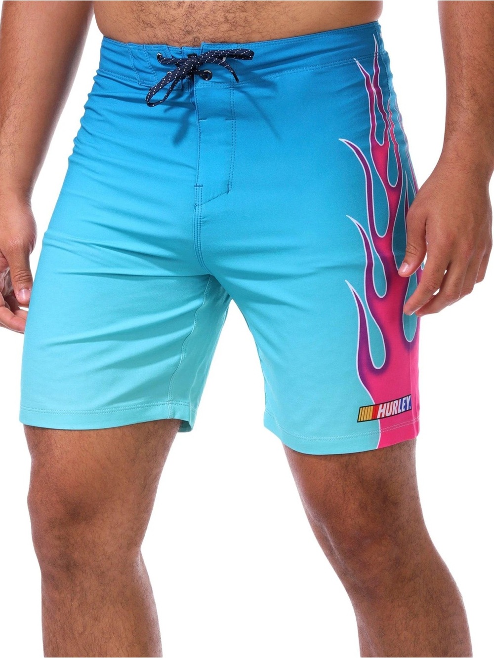 Hurley Men's NASCAR Aqua Phantom-Eco Flames Boardshorts Size 40